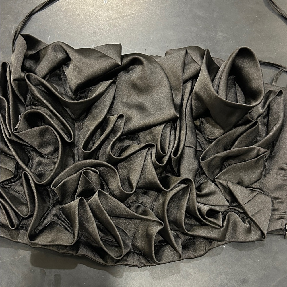 Zara Black Ruffled Top